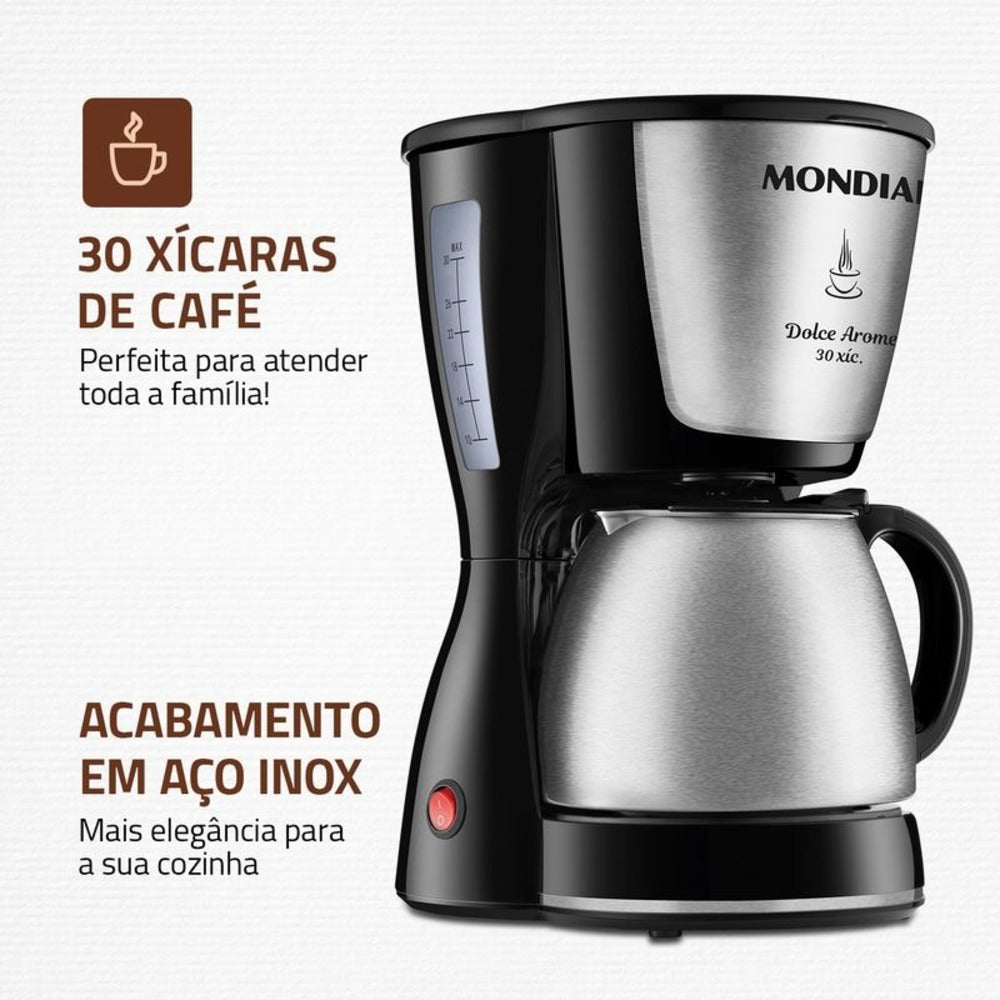 Cafeteira Elétrica Dolce Arome Mondial C-37ji-30x Inox Cafeteira Elétrica Dolce Arome Mondial C-37ji-30x Inox